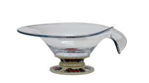 Glass bowl / platter on ceramic foot (A328 D28)