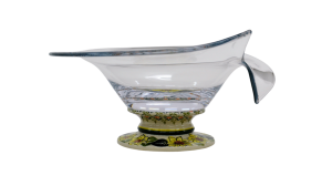 Glass bowl / platter on ceramic foot (A328 D96)