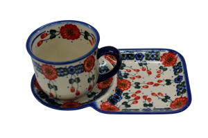 Cup with tray.  Breakfast set. (A59 D10)