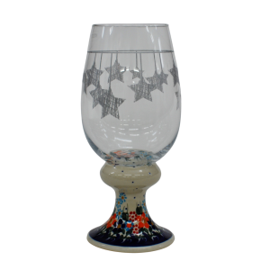 Glass STAR silver garland (A481 D23)