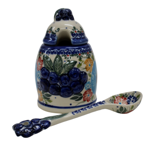 Container with a spoon BLUEBERRIES (A3 D61)   