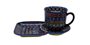Cup with tray.  Breakfast set. (A59 D1)