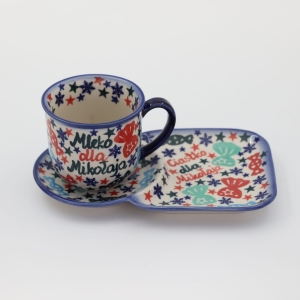 Cup with tray. Breakfast set. (A59 D133)