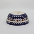Bowl / salad bowl with rim 23 cm A196 D105 – hand-painted Bolesławiec pottery with traditional cobalt design, elegant style for serving salads and main dishes.