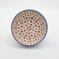Bowl / salad bowl with rim 23 cm A196 – hand-painted Bolesławiec pottery with traditional cobalt design, elegant style for serving salads and main dishes.