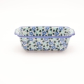 Ceramic bread baking dish with handles II A181 D134 – hand-painted Bolesławiec pottery, ideal for baking bread, durable and decorative.
