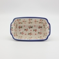 Ceramic bread baking dish with handles II A181 D141 – hand-painted Bolesławiec pottery, ideal for baking bread, durable and decorative.