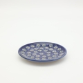 Small dessert plate for cake 16 cm A537 D65 – hand-painted Bolesławiec pottery with traditional cobalt and white design, perfect for serving cakes and desserts.