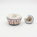 Sugar bowl with lid BELL A78 D139 – hand-painted Bolesławiec pottery in a traditional pattern, elegant and practical for serving sugar.