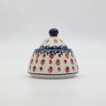Sugar bowl with lid BELL A78 D139 – hand-painted Bolesławiec pottery in a traditional pattern, elegant and practical for serving sugar.