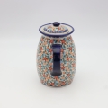 Tall teapot ANDY A291 D54 – hand-painted Bolesławiec pottery in a traditional pattern, elegant and functional for brewing tea.
