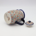Tall teapot ANDY A291 D54 – hand-painted Bolesławiec pottery in a traditional pattern, elegant and functional for brewing tea.