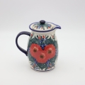 Tall teapot ANDY A291 D28 – hand-painted Bolesławiec pottery in a traditional pattern, elegant and functional for brewing tea.