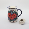 Tall teapot ANDY A291 D28 – hand-painted Bolesławiec pottery in a traditional pattern, elegant and functional for brewing tea.