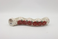Ceramic Bolesławiec candle holder A750 D101 with classic traditional patterns.