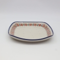 Large ceramic ROGAŚ platter A173, hand-painted, perfect for serving meats, cold cuts, and appetizers.
