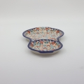 Hand-painted ceramic breakfast tray from Bolesławiec pottery.