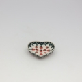 Heart-shaped coaster from Bolesławiec pottery – hand-painted.