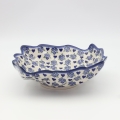 Large twisted ceramic bowl – modern decorative centerpiece for table and home decor