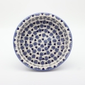 Round ceramic baking dish from Boleslawiec, authentic Polish pottery, hand painted stoneware cookware, handmade artisan ceramic dish for oven, microwave and dishwasher.
