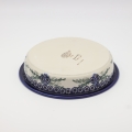 Okrągłe ceramiczne naczynie do zapiekania z Bolesławca, ręcznie zdobiona ceramika bolesławiecka, polskie rękodzieło artystyczne do piekarnika, mikrofalówki i zmywarki.
