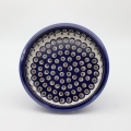 Round ceramic baking dish from Boleslawiec, authentic Polish pottery, hand painted stoneware cookware, handmade artisan ceramic dish for oven, microwave and dishwasher.