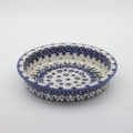 Round ceramic baking dish from Boleslawiec, authentic Polish pottery, hand painted stoneware cookware, handmade artisan ceramic dish for oven, microwave and dishwasher.