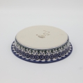 Round ceramic baking dish from Boleslawiec, authentic Polish pottery, hand painted stoneware cookware, handmade artisan ceramic dish for oven, microwave and dishwasher.
