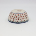 Detail of hand-painted decoration on Boleslawiec ceramic bowl – traditional Polish pottery.