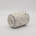 Hand-painted large kitchen utensil holder made from traditional Bolesławiec pottery. Perfect for storing spoons, spatulas, and kitchen accessories.