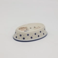 Hand-painted large soap dish made from traditional Bolesławiec pottery. A stylish and practical bathroom accessory perfect for bar soap.