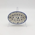 Hand-painted large soap dish made from traditional Bolesławiec pottery. A stylish and practical bathroom accessory perfect for bar soap.
