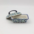 Hand-painted butter dish made from traditional Bolesławiec pottery. A practical and elegant container perfect for storing and serving butter.