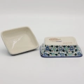 Hand-painted butter dish made from traditional Bolesławiec pottery. A practical and elegant container perfect for storing and serving butter.