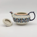 Hand-painted Alladyn teapot 2L made from traditional Bolesławiec pottery. A stylish and functional teapot perfect for brewing tea and serving hot beverages.