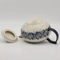 Hand-painted Alladyn teapot 2L made from traditional Bolesławiec pottery. A stylish and functional teapot perfect for brewing tea and serving hot beverages.