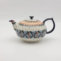 Hand-painted Alladyn teapot 2L made from traditional Bolesławiec pottery. A stylish and functional teapot perfect for brewing tea and serving hot beverages.
