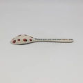 Elegant large ceramic spoon from Bolesławiec, a renowned center of traditional Polish pottery.