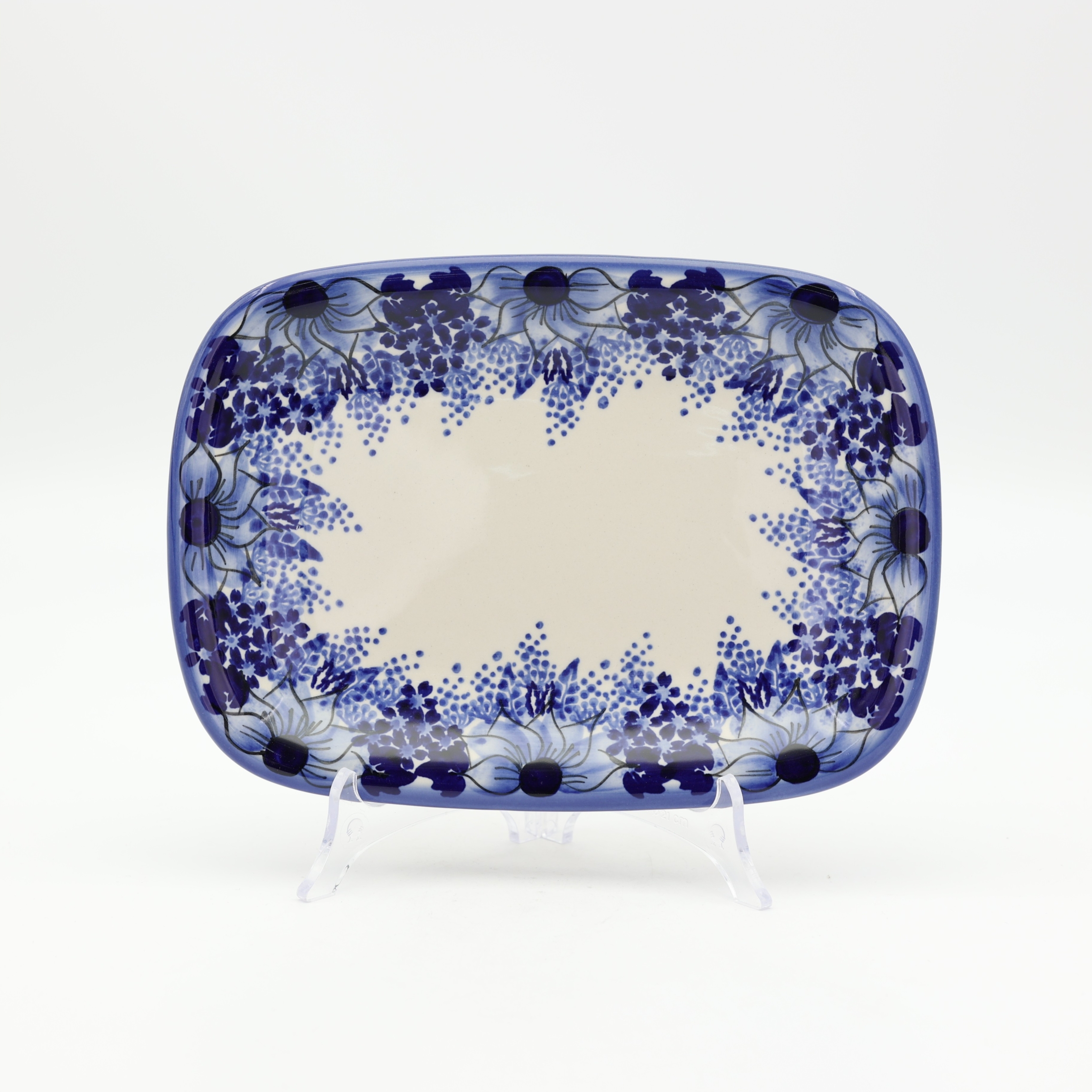 Serving platter DARIA 1 A166 D118 – hand-painted Bolesławiec pottery, elegant and practical for serving main dishes.