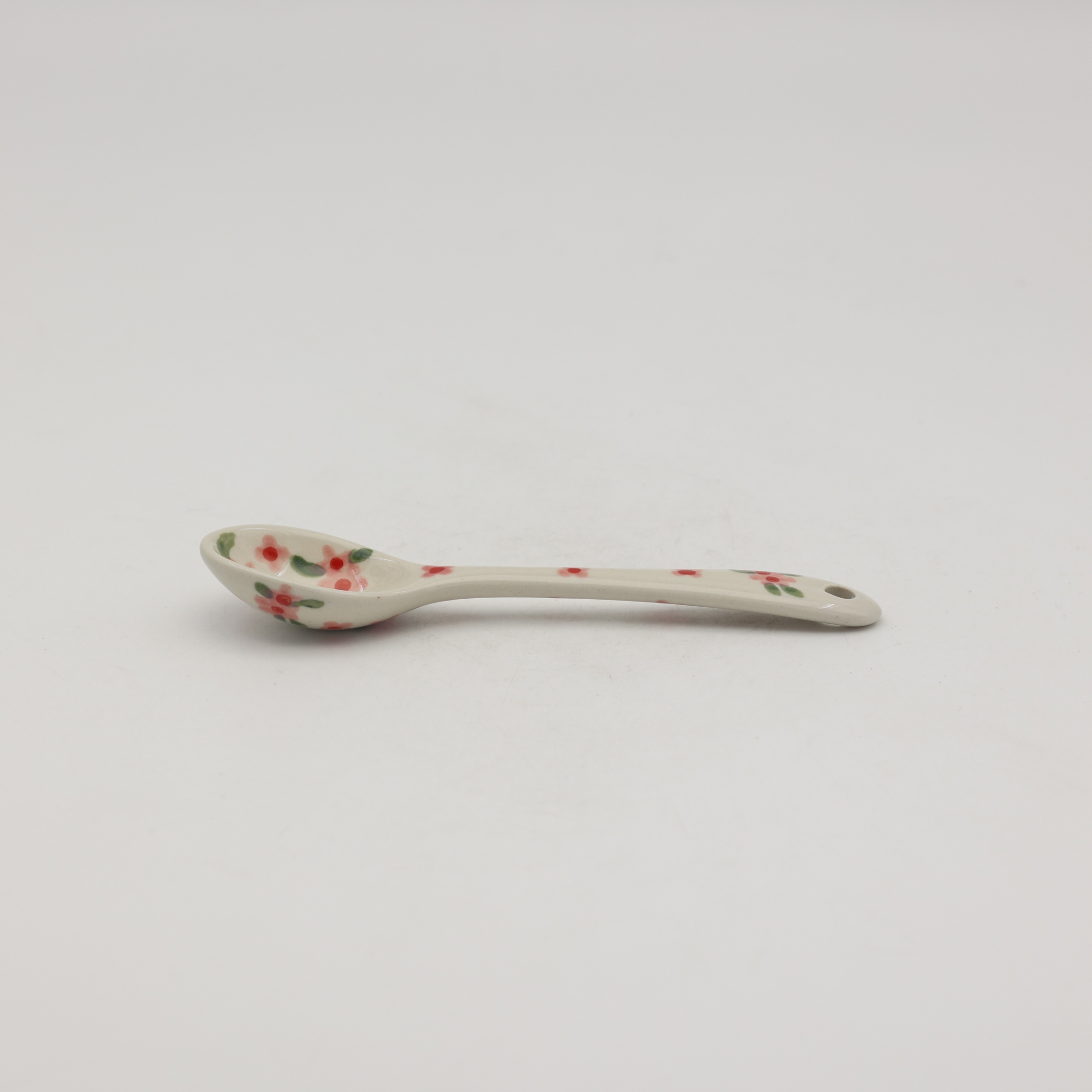Boleslawiec Pottery dessert spoon hand-painted ceramic teaspoon.